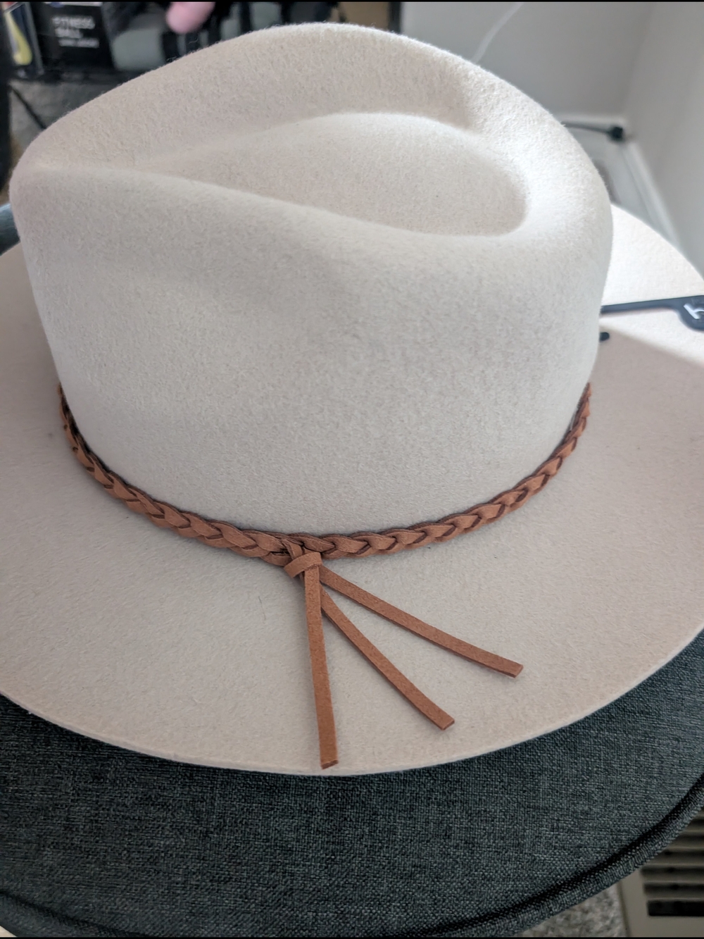 NWT! Banana Republic Cream Felt Fedora with Braided Tan Band M/L